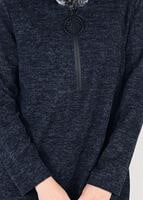 Tesettür giyim LACİVERT PELUŞLU FERMUAR DETAYLI TUNİK 13741