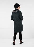 Tesettür giyim YEŞİL PELUŞLU FERMUAR DETAYLI TUNİK 13741