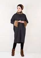 Tesettür giyim SİYAH YARASAKOL KABAN  40451