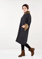 Tesettür giyim SİYAH YARASAKOL KABAN  40451