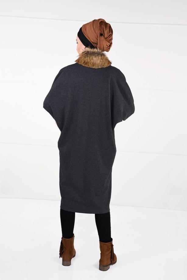 Tesettür giyim  YARASAKOL KABAN  40451 - TRENDTESETTÜR