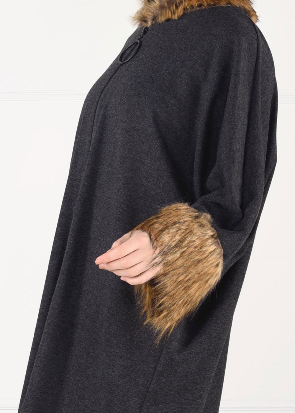 Tesettür giyim SİYAH YARASAKOL KABAN  40451