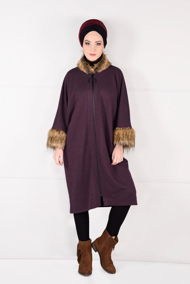 Tesettür giyim  YARASAKOL KABAN  40451 - TRENDTESETTÜR