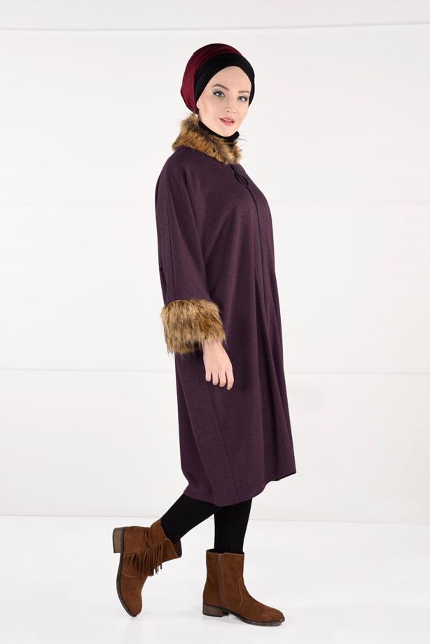 Tesettür giyim  YARASAKOL KABAN  40451 - TRENDTESETTÜR