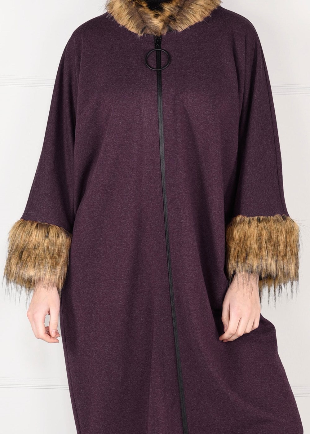 Tesettür giyim BORDO YARASAKOL KABAN  40451