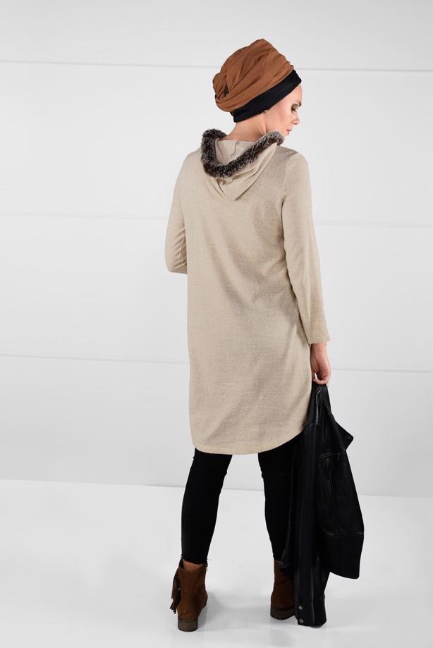 Tesettür giyim  PELUŞLU TRİKO TUNİK 41941  - TRENDTESETTÜR