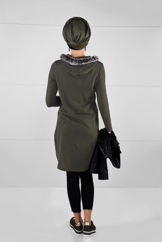 Tesettür giyim  PELUŞLU TRİKO TUNİK 41941  - TRENDTESETTÜR