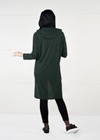 Tesettür giyim HAKİ KAPÜŞONLU FİTİLLİ TRİKO TUNİK 58451