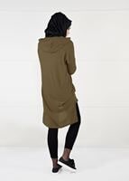 Tesettür giyim TABA KAPÜŞONLU FİTİLLİ TRİKO TUNİK 58451