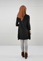 Tesettür giyim SİYAH TRİKO SALAŞ TUNİK 62415