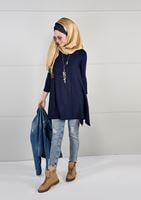 Tesettür giyim LACİVERT TRİKO SALAŞ TUNİK 62415