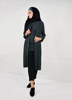 Tesettür giyim GRİ FİTİLLİ 2Lİ TRİKO TUNİK 77541 