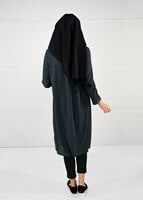 Tesettür giyim GRİ FİTİLLİ 2Lİ TRİKO TUNİK 77541 