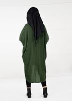 Tesettür giyim HAKİ İNCİ DETAYLI YARASA KOL HIRKA 80651