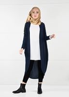 Tesettür giyim LACİVERT İNCİ DETAYLI YARASA KOL HIRKA 80651