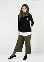 Tesettür giyim SİYAH ARMA DETAYLI TUNİK 87451