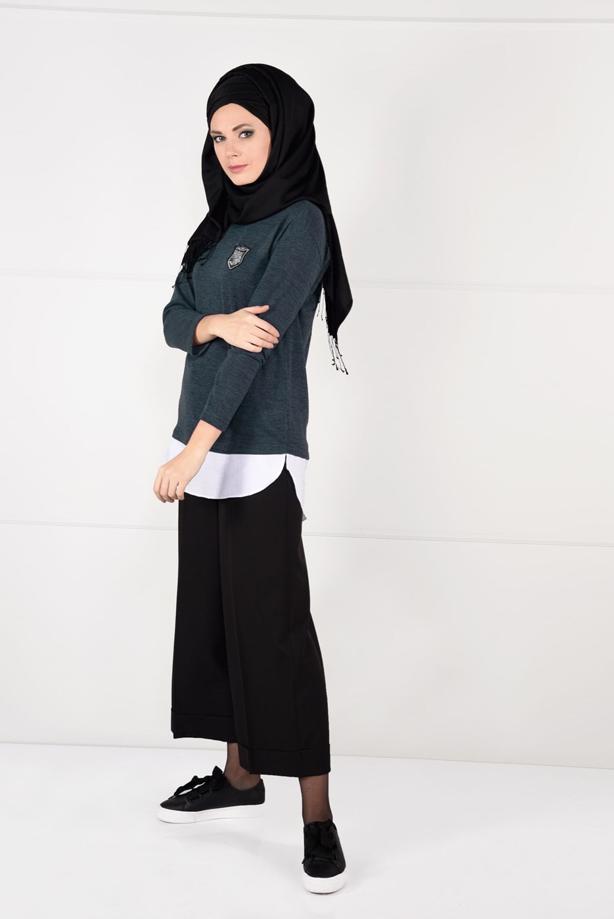 Tesettür giyim  ARMA DETAYLI TUNİK 87451 - TRENDTESETTÜR