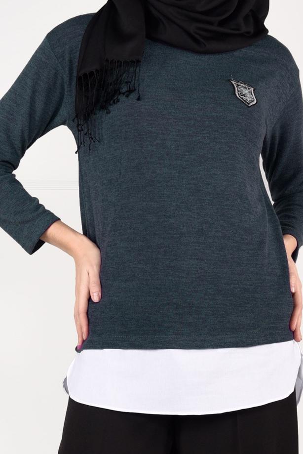 Tesettür giyim  ARMA DETAYLI TUNİK 87451 - TRENDTESETTÜR