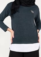 Tesettür giyim GRİ ARMA DETAYLI TUNİK 87451