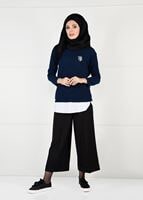 Tesettür giyim LACİVERT ARMA DETAYLI TUNİK 87451