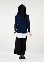 Tesettür giyim LACİVERT ARMA DETAYLI TUNİK 87451