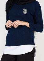Tesettür giyim LACİVERT ARMA DETAYLI TUNİK 87451