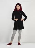Hijab clothing BLACK HOODED KNIT JACKET 101 