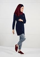 Hijab clothing NAVY BLUE HOODED KNIT JACKET 101 