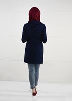 Hijab clothing NAVY BLUE HOODED KNIT JACKET 101 