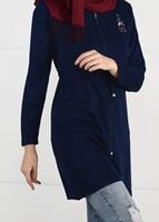 Hijab clothing NAVY BLUE HOODED KNIT JACKET 101 