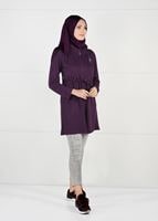 Hijab clothing PURPLE HOODED KNIT JACKET 101 