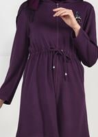 Hijab clothing PURPLE HOODED KNIT JACKET 101 