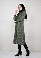 Tesettür giyim HAKİ ETNİK DESENLİ 2Lİ TUNİK TAKIM 1657