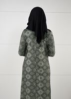 Tesettür giyim HAKİ ETNİK DESENLİ 2Lİ TUNİK TAKIM 1657