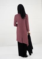 Tesettür giyim YEŞİL PAYET DETAYLI ASİMETRİK KESİM TUNİK 2155