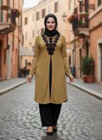 Hijab clothing ORANGE SLIT DETAIL TUNIC T 2611 