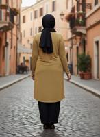 Hijab clothing ORANGE SLIT DETAIL TUNIC T 2611 