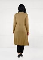 Tesettür giyim TURUNCU ŞERİT DETAYLI DÜZ TUNİK 2613