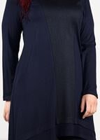 Tesettür giyim LACİVERT ÖNÜ ŞERİT DETAYLI TUNİK 2616