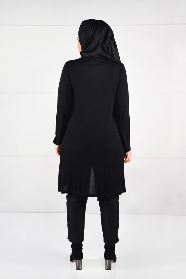 Vêtements hijab NOIR TUNIQUE À RAYURES 2616  - TRENDTESETTÜR