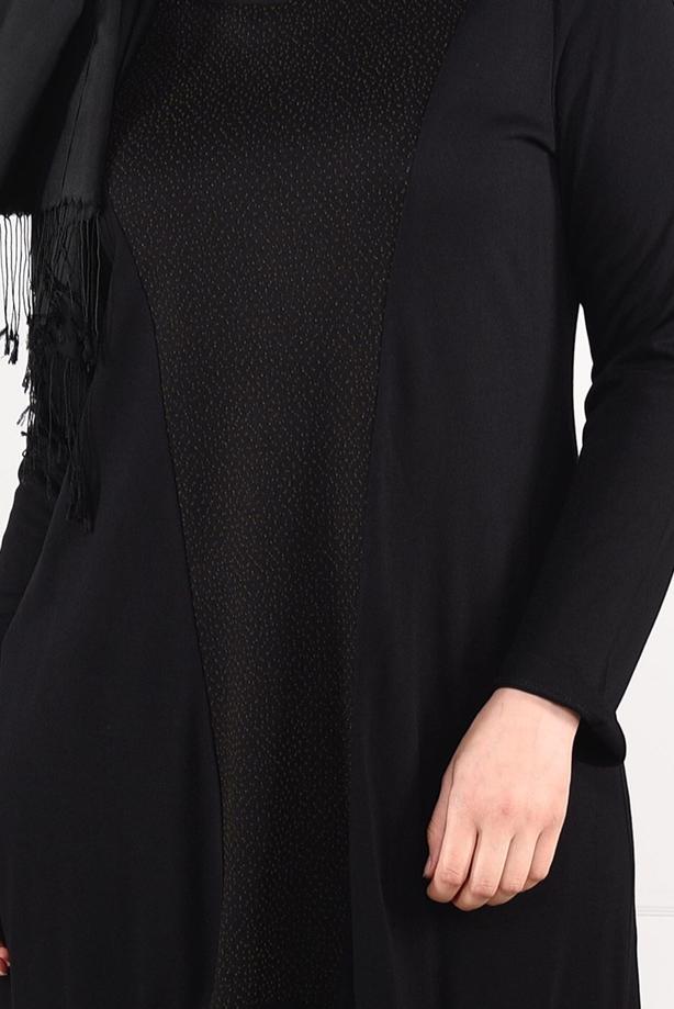 Vêtements hijab NOIR TUNIQUE À RAYURES 2616  - TRENDTESETTÜR