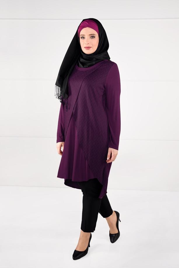 Vêtements hijab FUCHSIA TUNIQUE À PORTEFEUILLE 2620 - TRENDTESETTÜR