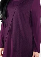 Tesettür giyim FUŞYA DESENLİ ANVELOP TUNİK 2620