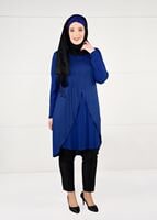 Tesettür giyim LACİVERT DESENLİ ANVELOP TUNİK 2620