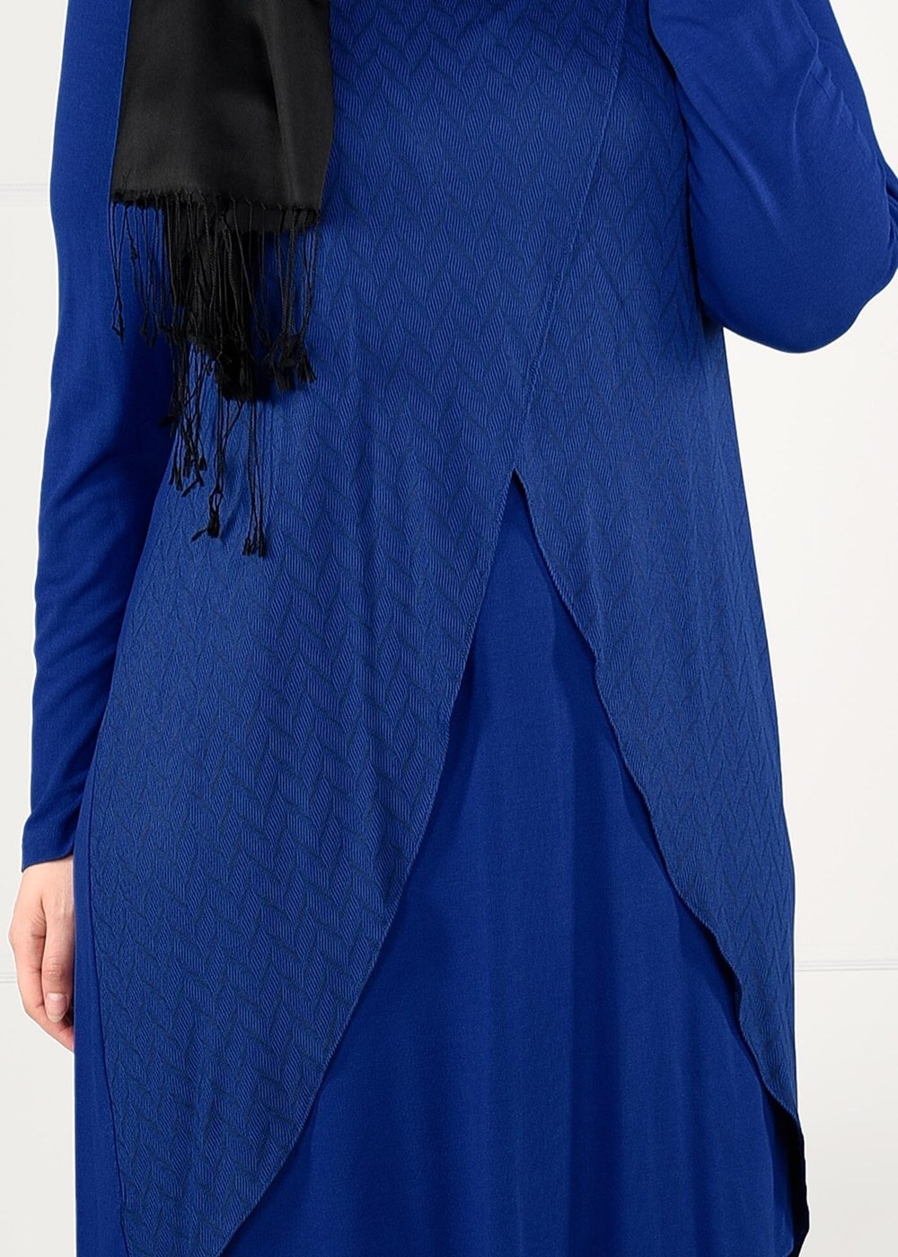 Tesettür giyim LACİVERT DESENLİ ANVELOP TUNİK 2620