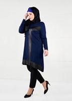 Tesettür giyim LACİVERT ŞERİT DETAYLI TUNİK 2626