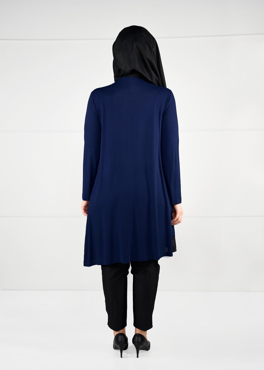Tesettür giyim LACİVERT ŞERİT DETAYLI TUNİK 2626