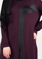 Tesettür giyim BORDO ŞERİT DETAYLI TUNİK 2626