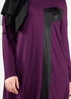 Tesettür giyim MOR ŞERİT DETAYLI TUNİK 2626