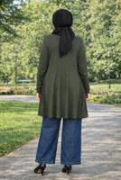 Vêtements hijab KAKI CARDIGAN DÉTAILLÉ À NOUER T 2628